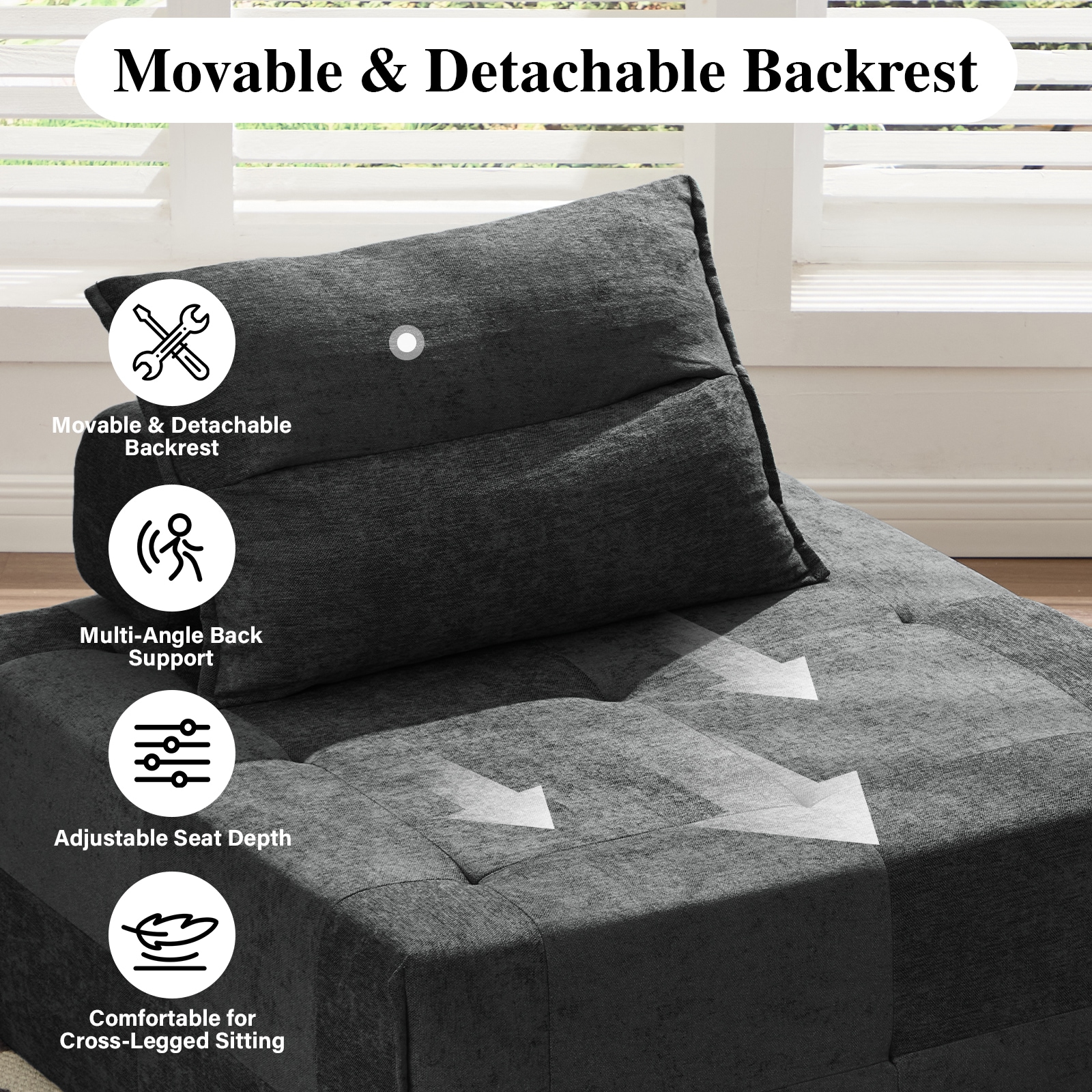 Modular Sectional Sofa With Deep Seat And Adjustable Backrest_voghion.com